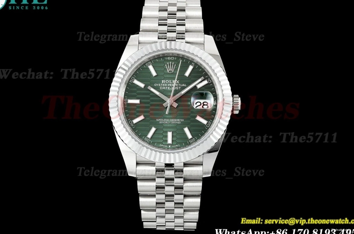 41mm SS 126334 Datejust JQF Dial VR3235 SS Green Jub Textured 0322